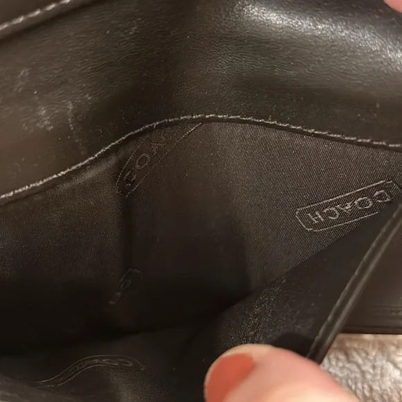 Vintage Coach Brown Signature Checkbook Cover Leather Trim with Pen Loop EUC - Picture 16 of 16